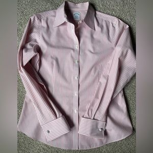 Brooks Brothers Fitted Non-Iron Stretch Cotton Stripe Shirt
